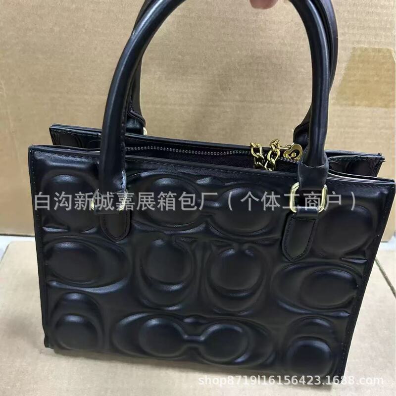 外贸女包2025新款个性设计纯色压痕流行字母托特斜挎包bags手提包|undefined