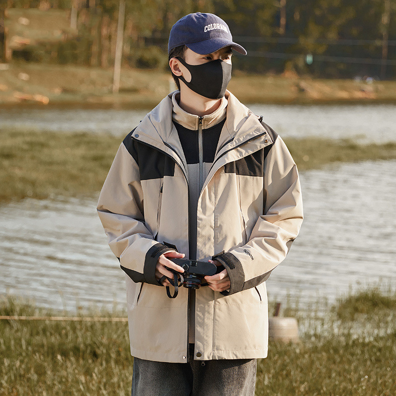 Chaqueta de Montaña Impermeable y Cortavientos 3 en 1 Desmontable, Estilo Unisex, Nueva Colección 2025