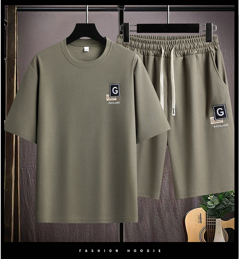 Men's Quick-Dry Short Sleeve T-Shirt And Shorts Set Breathable Summer Sportswear Casual Comfort Fit Outfit_viptrois.com