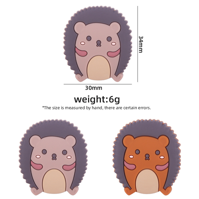 Nuevo bebé de la historieta silicona erizo pequeño mordedor bebé DIY creativo chupete cadena pulsera accesorios juguete