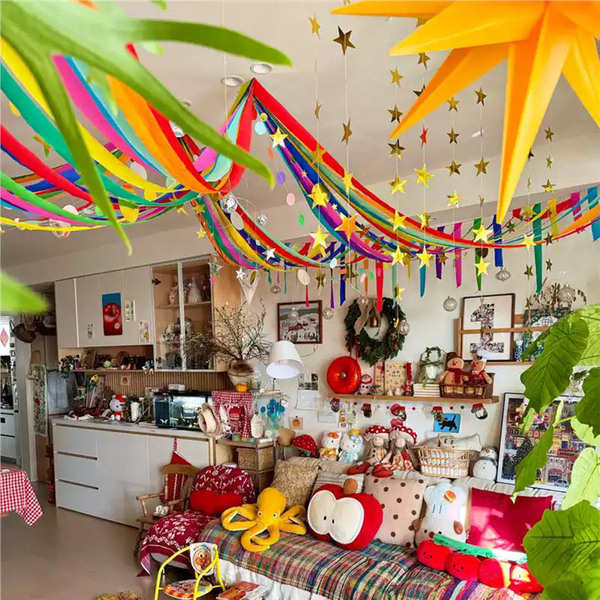 New Year decoration crepe paper lace ribbon hanging decoration diy…