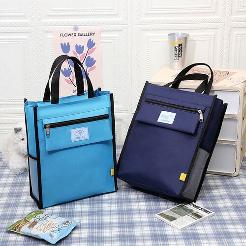 Tuition bag, middle school student, junior high school document bag, large capacity bag, tutoring information bag, canvas tote bag, boy's school bag