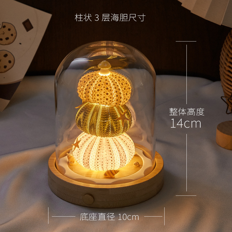 貝海胆ナイトライトガラスカバー完成品 DIY 材料パッケージチームビルディング活動のお供誕生日ギフト装飾品|undefined