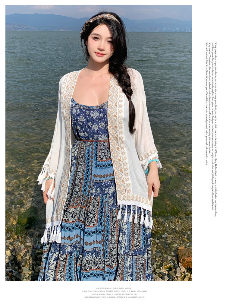 Embroidered Bohemian For Women, New Summer Strap Dress, Slimming And Lazy Design, Ethnic Style Long Dress_ecoleips.com