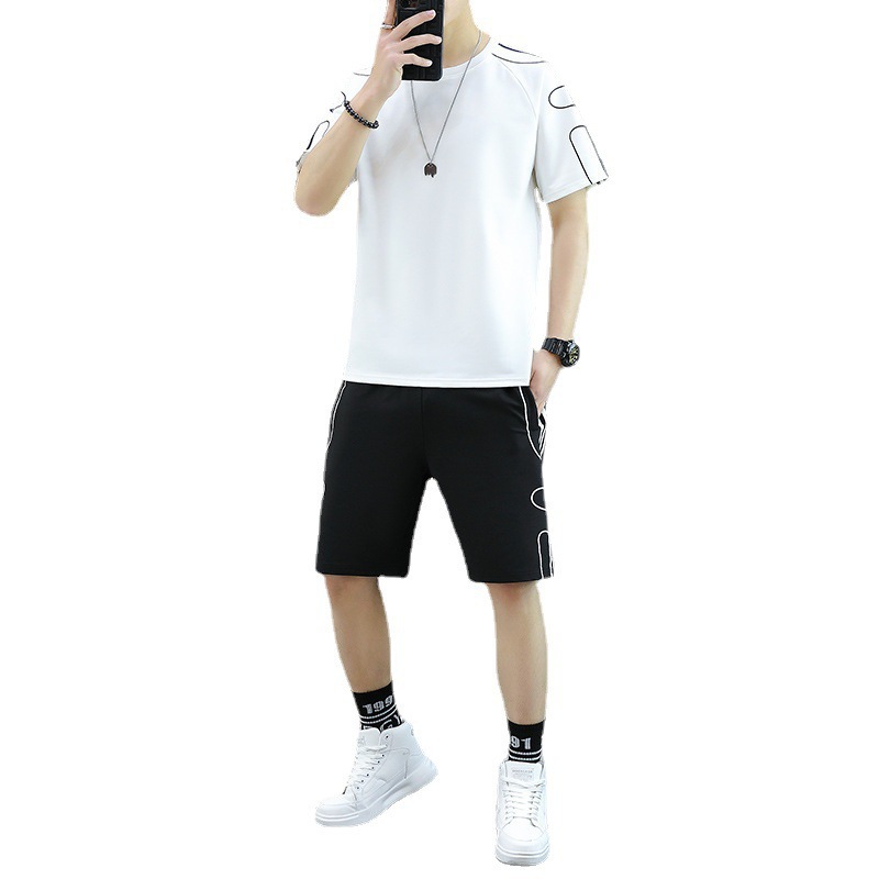 Camiseta deportiva de moda masculina de escuela secundaria camiseta de mangas cortas para niños de escuela secundaria junior ropa adolescente de verano dos piezas