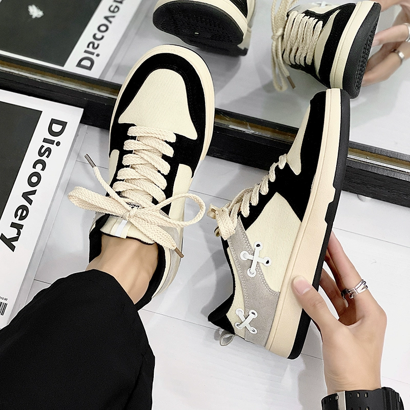 Нишевая модная обувь, мужская парусиновая обувь, универсальная мужская обувь, повседневная обувь на плоской подошве в гонконгском стиле, тренд 2024, новинка лета, дышащая обувь