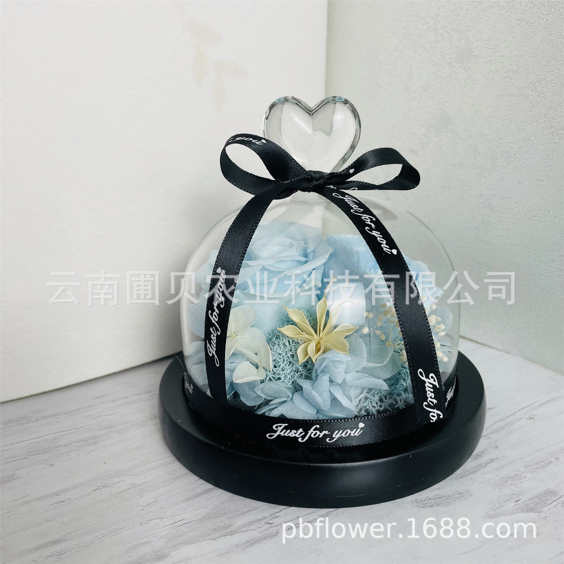 Flor melocotón corazón Eternal Rose Navidad Tanabata Día de San Valentín regalo eterna flor cubierta de vidrio en stock al por mayor