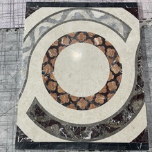 南安水头定制欧式水刀拼花石材装饰工装进门玄关入户天然大理石