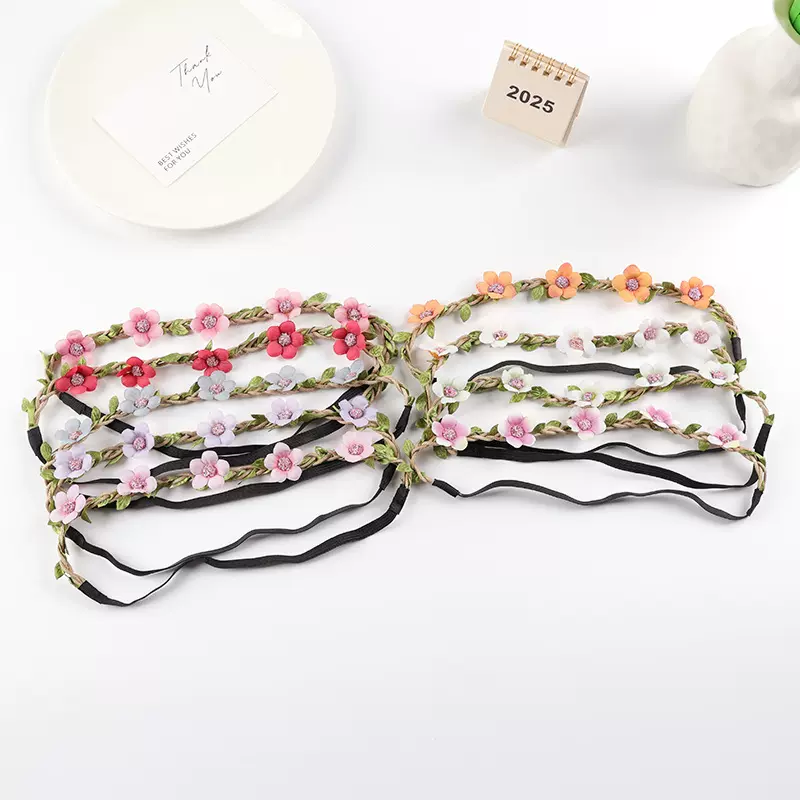 发带仿真花朵韩版婚庆摄影旅游度假海边拍照花环太阳花发饰批发