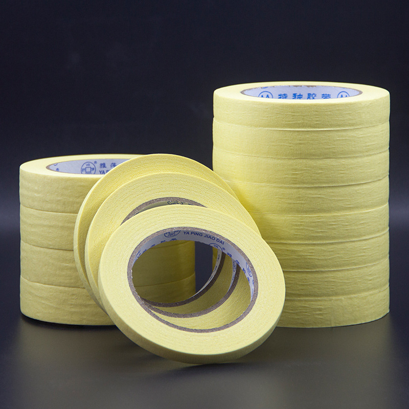 Yaping alta cinta de papel adhesivo en stock pintura en aerosol al por mayor que cubre la pared exterior decoración separación de colores coche cinta de papel de enmascaramiento sin costuras