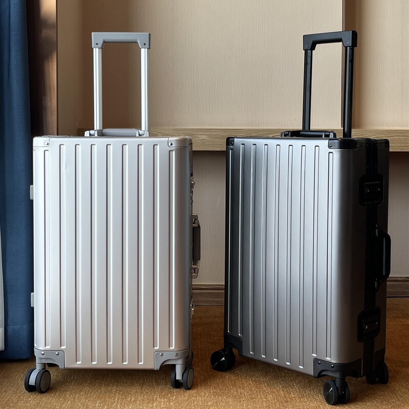 All-Aluminum Magnesium Alloy Suitcase for Men 24inch Metal Trolley Case with Universal Wheels 20inch Carry-On Suitcase 28inch Travel Luggage