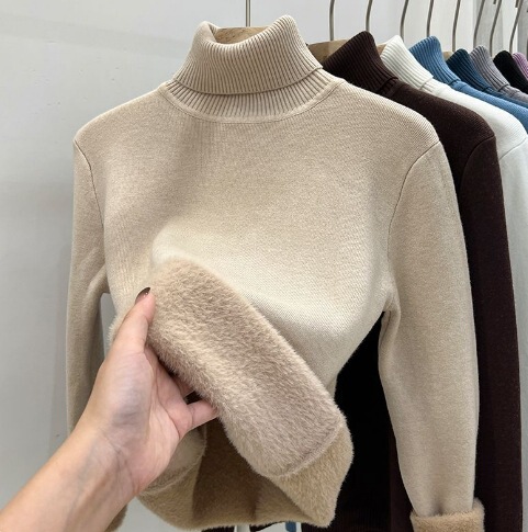高领毛衣女2023秋冬百搭内搭修身显瘦上衣黑色针织打底衫洋气时尚|undefined