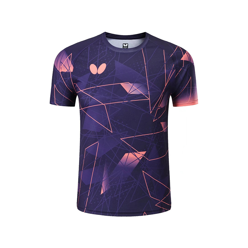 Summer New Table Tennis Suit Men's and Women's Butterfly Short-sleeved Quick-drying Breathable Sportswear Competition Training Suit Printing