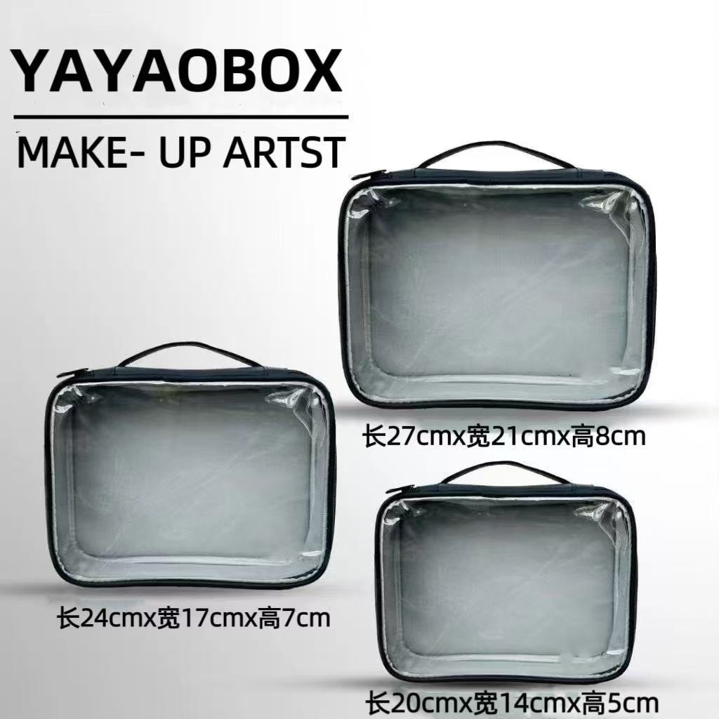 Cosmetic Bag for Women Three-In-One Portable Thickeneded Transparent Simple Large Capacity Ins Style Popular Travel Toiletry Storage Bag