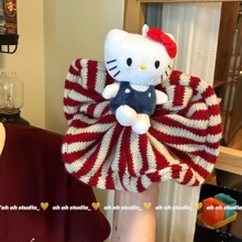 【oh oh】可爱卡通玩偶条纹KT大肠圈少女感减龄发圈马尾发绳头饰