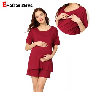 Summer Short-sleeved Thin Modal Moon Clothing Pregnant Women's Pajamas 2025 New Arrival Waist Adjustable plus size