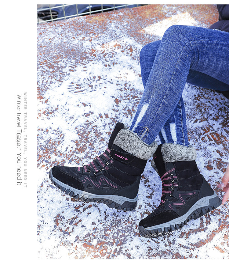Scarpe di cotone, stivali da neve invernali da donna con suola spessa in pile e scarpe alte in pelle_voghion.com