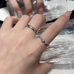 Pink Star Ring Couple's Simple and Versatile Adjustable Index Finger Ring, Unique Light Luxury Fashion Ins Style Matching Rings