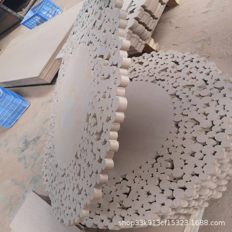 Factory production of FSC medium density fiberboard surface with triamine surface slotting for PVC blister side punching