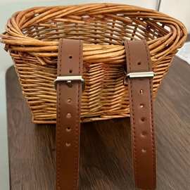 迷你编织车篮超小号儿童自行车筐柳编手工编织学步车滑板车收纳篮