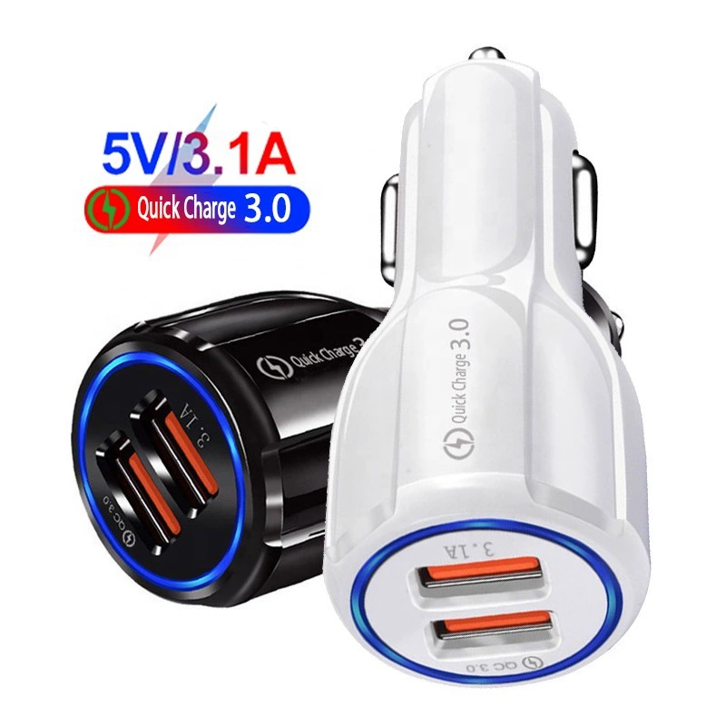 Заряжающий автомобиль от 2 USB QC3.0 6A двойной USB, быстрая зарядка для мобильного телефона