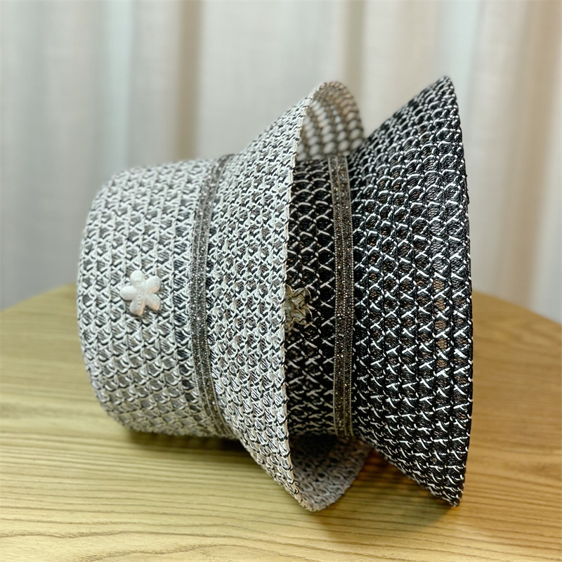 Neuer Wasser-Diamant-Buchstabe-Wassereimer-Fischerhut Strohhut Frühlings- und Sommerausflüge für Kinder Sonnenschirm Japanisches Netz Rot Schwarz Topfhut Flut_voghion.com