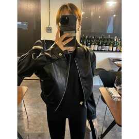 新款皮衣外套女春秋季韩版休闲纯色百搭小个子皮短上衣潮