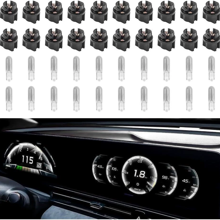 Автомобиль подсветка T5 галогенное стекло светодиодный набор 10 20 50 100 шт. AliExpress Amazon