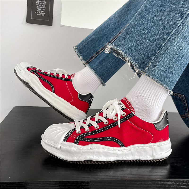 Canvas Dissolver Shoes Seashell Headwear Hong Kong Style Summer Breathable Casual Sneakers Youth Street Big Toe_voghion.com