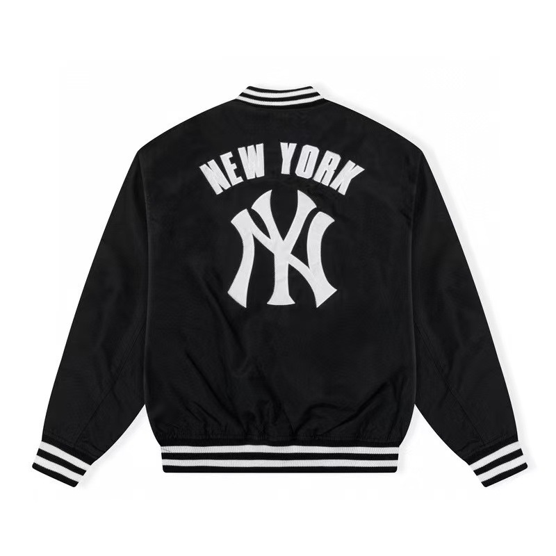 跨境MLB潮牌秋款复古刺绣logo百搭宽松休闲男女款棒球服夹克外套|undefined