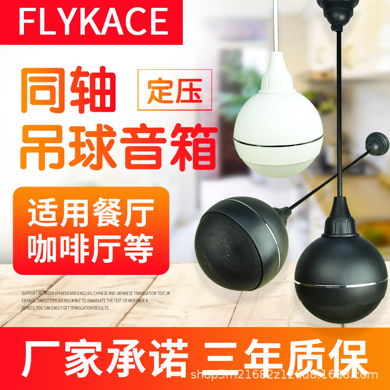 Free Shipping in Stock with Ticket Fixed Pressure Ceiling Hanging Ball Speaker Ceiling Audio Supermarket Restaurant Shop Background Music Speaker