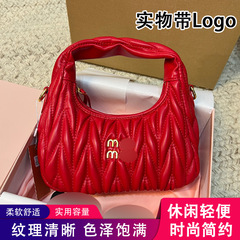 2025新款hobo包时尚腋下包褶皱月牙饺子包云朵包手提斜跨女包批发
