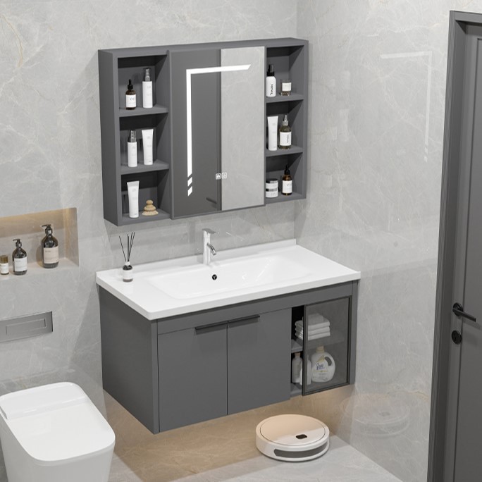 Baño espacio gabinete de baño de aluminio combinación cerámica integral lavabo lavabo lavabo lavabo Guangdong lavabo