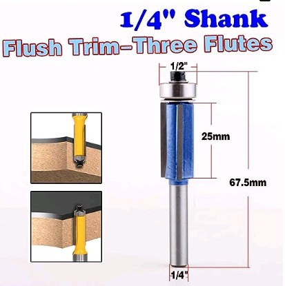 6.35MM1/4柄3刃修边刀1/4*1/2*25.4MM