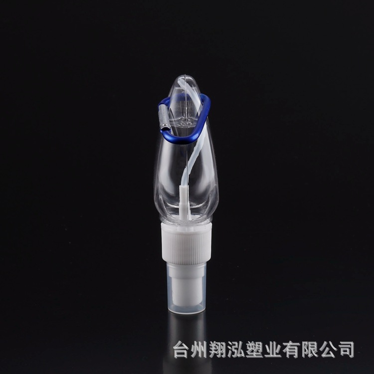 En stock fabricante 50ml amor gancho botella de spray alcohol gel desechable desinfectante de manos mosquetón portátil gancho botella