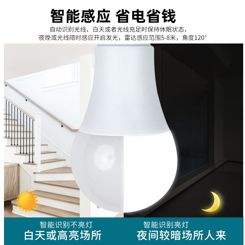 e27赤外線人体レーダー感知電球省エネ階段廊下通路ライトスマート音声光制御電球LEDライト|undefined