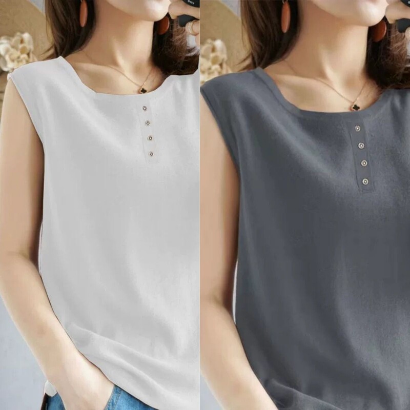 Cotton Loose Casual Sleeveless Camisole Vest for Women 2026 Summer New Stylish High-End Top