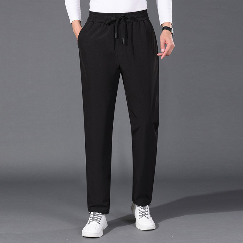 Men's Casual Pants 2025 New Style, 90% White Goose Down, Autumn and Winter Casual Pants, Elastic Waist, Drawstring, Warm Long Pants for Middle-Aged Men