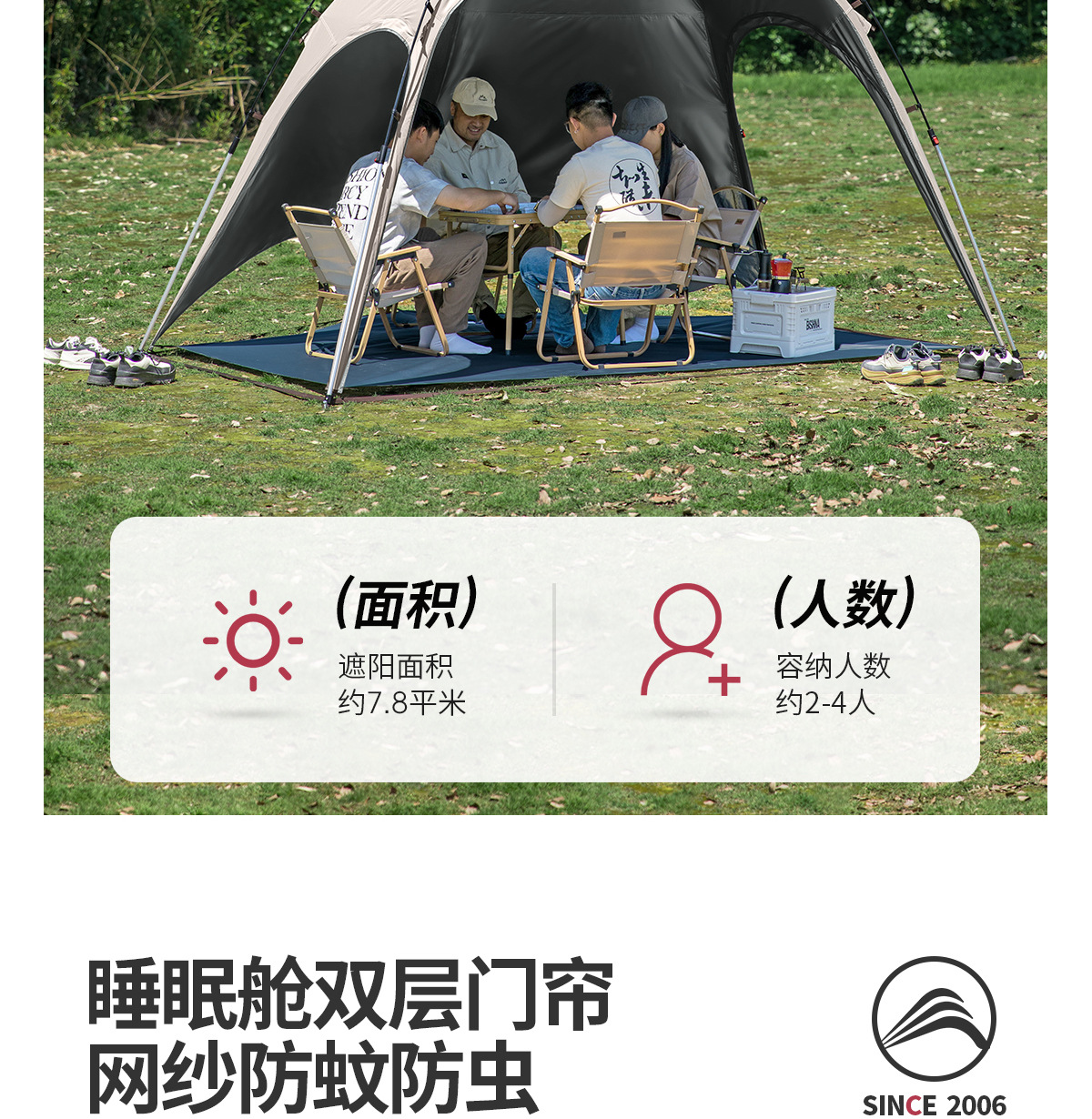 Dome Canopy Tent Outdoor Sunshade New Camping Style Fully Automatic Quick-Open Sunshade Titanium Black Coating 2026 New Model