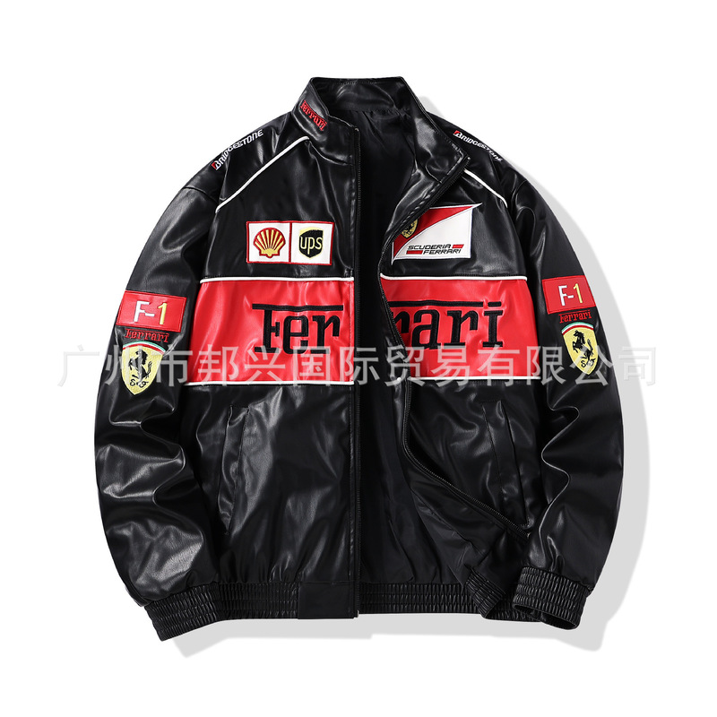 F1 Embroidered Racing Suit Leather Jacket Men's Pu Leather Motorcycle Jacket Baseball Jacket Motorcycle Flight Jacket Custom Pu Leather Jacket F1 Embroidered Racing Suit Leather Jacket Men's Pu Leather Motorcycle Jacket Baseball Jacket Motorcycle Flight Jacket Custom Pu Leather Jacket