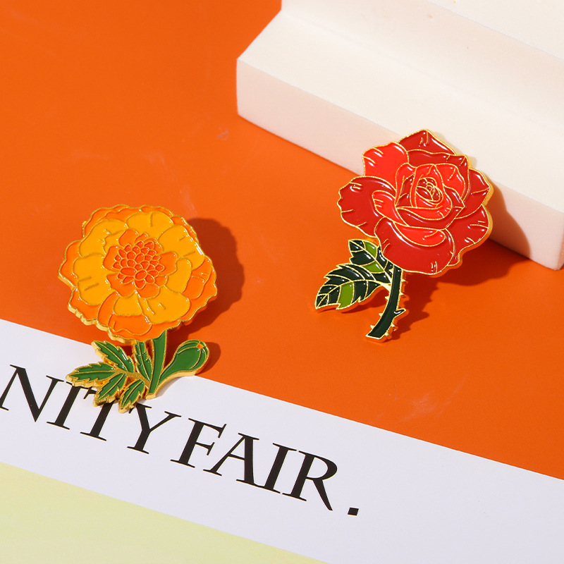 Stoving Varnish Design Pastoral Pin Flower Alloy Stoving Varnish Unisex Brooches