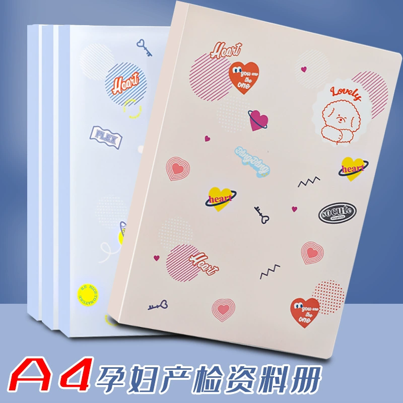 Книга для хранения медицинских карт беременных женщин на 4-й триместр беременности и для пренатального осмотра, книга для хранения документов о беременности, книга для отчетов, прозрачная многослойная папка