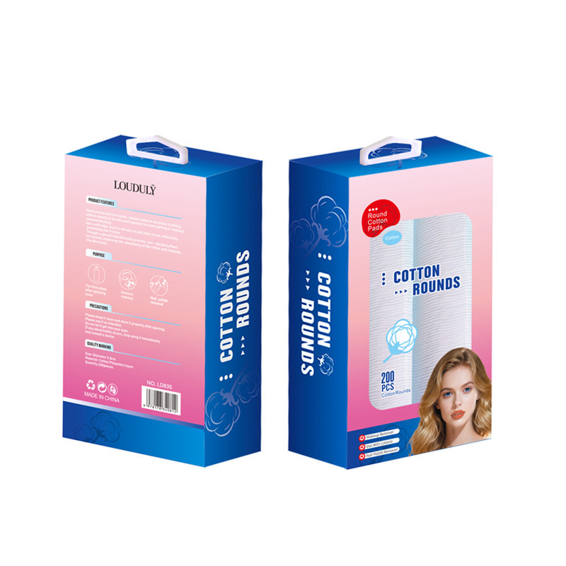 Discos de algodón redondos estilo inglés, algodón spunlace, algodón acolchado compuesto de tres capas, discos desmaquillantes con borde cosido y relieve, engrosados.