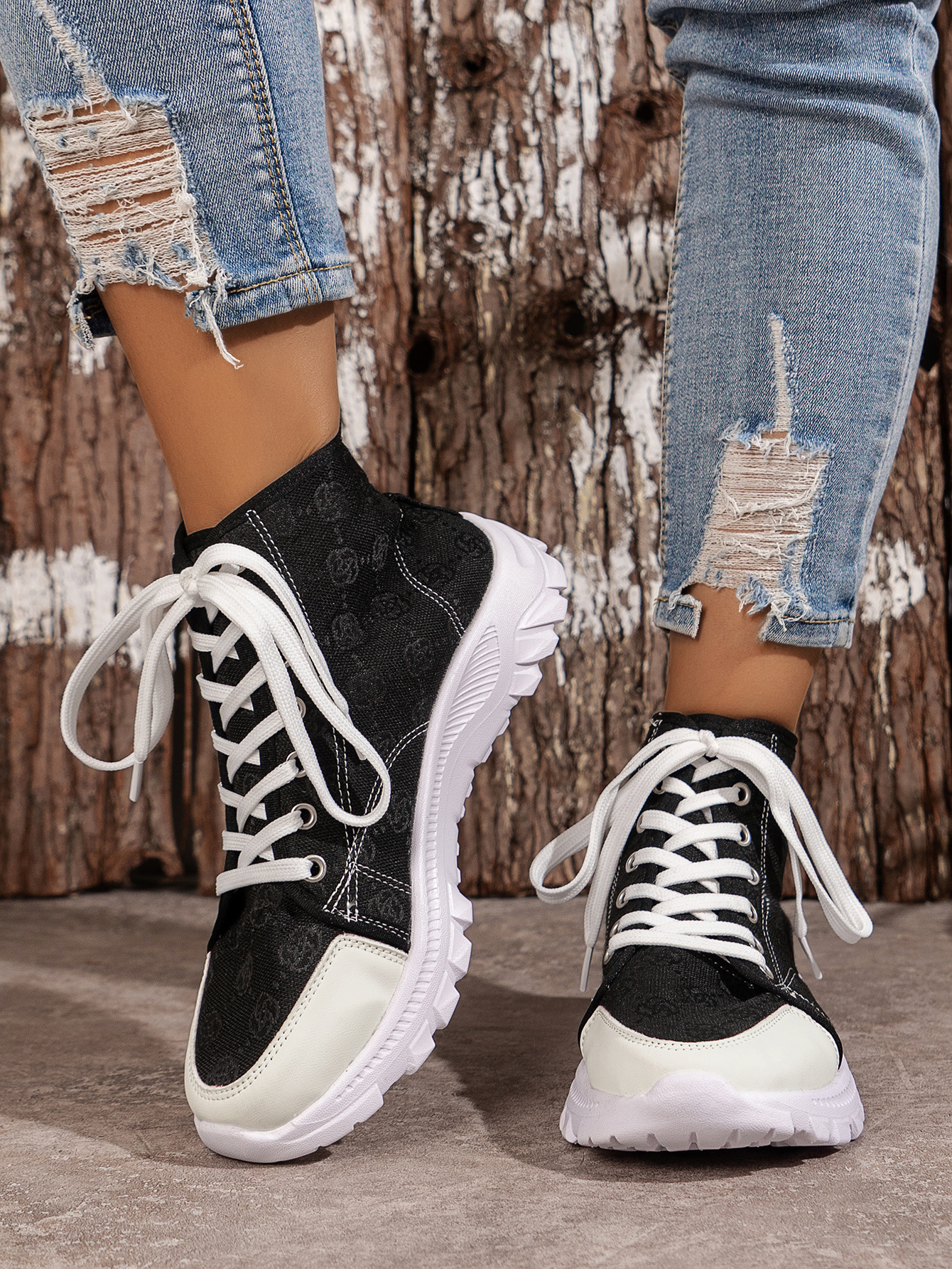 Women's High Top Canvas Sneakers Comfortable Casual Versatile_voghion.com