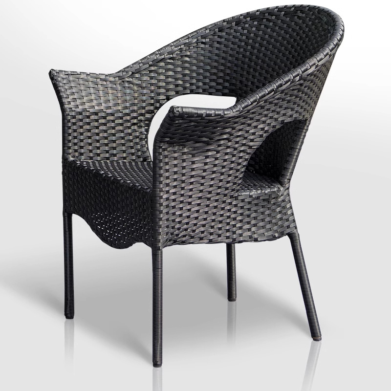 silla de caña al aire libre silla única silla pequeña patio al aire libre terraza impermeable al aire libre protección solar mesa y silla de caña doméstica