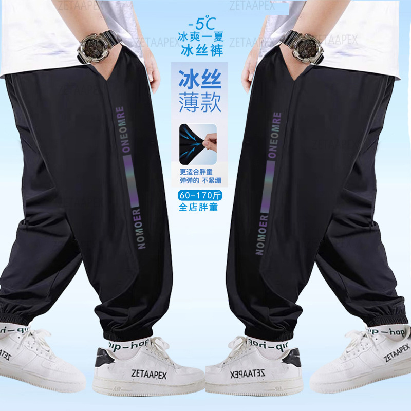 Quick-Dry Pants for Chubby Boys, Summer Mosquito-Proof Pants, Thin Big Boys' Summer Ice Silk Sports Pants Quick-Dry Pants for Chubby Boys, Summer Mosquito-Proof Pants, Thin Big Boys' Summer Ice Silk Sports Pants