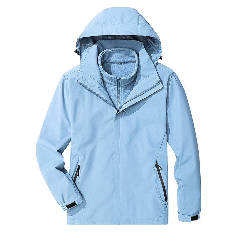 6268 высокое качество наружная куртка для мужчин и женщин три в одном съемный бархат утолщение зимняя куртка одежда