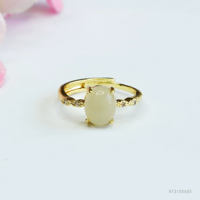 Нефритовое кольцо с натуральным нефритом Хетиан, регулируемое открытое кольцо, оптом от фабрики нефритовых украшений, S3100605.