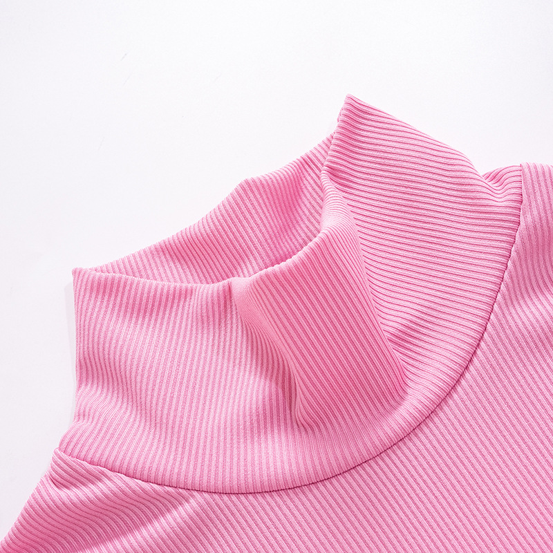 Fashion Solid Color High Neck Sleeveless Patchwork Spandex Polyester Above Knee Princess Dress