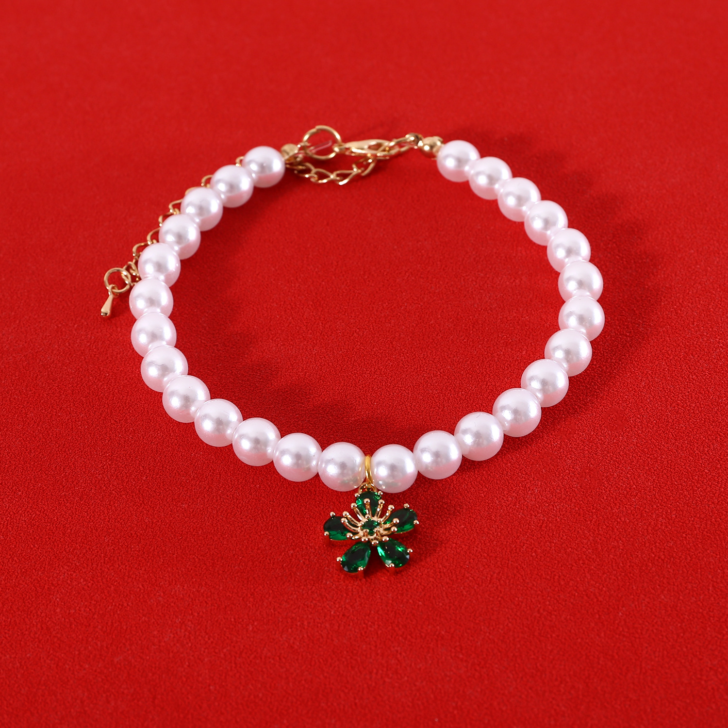 Perla colgante flor de zircon collar de perla gato que oso cumpleaños perla collar de margarita collar boda